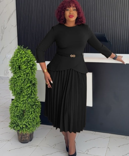 Black Pleated Dress
