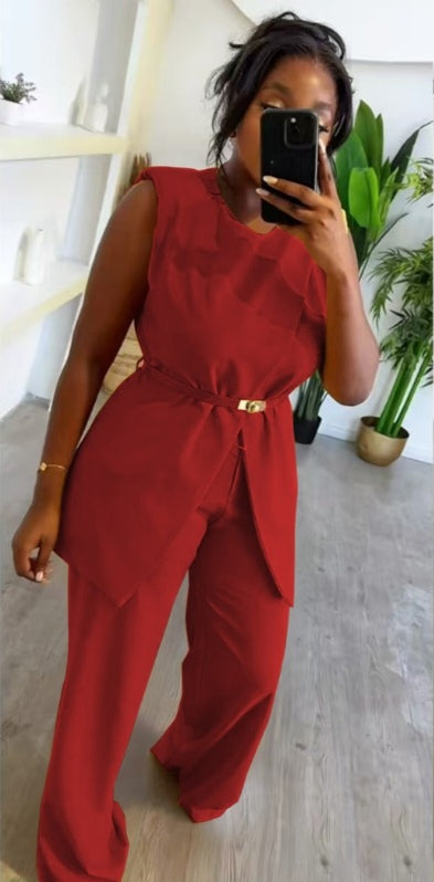 Red Pants Two-piece